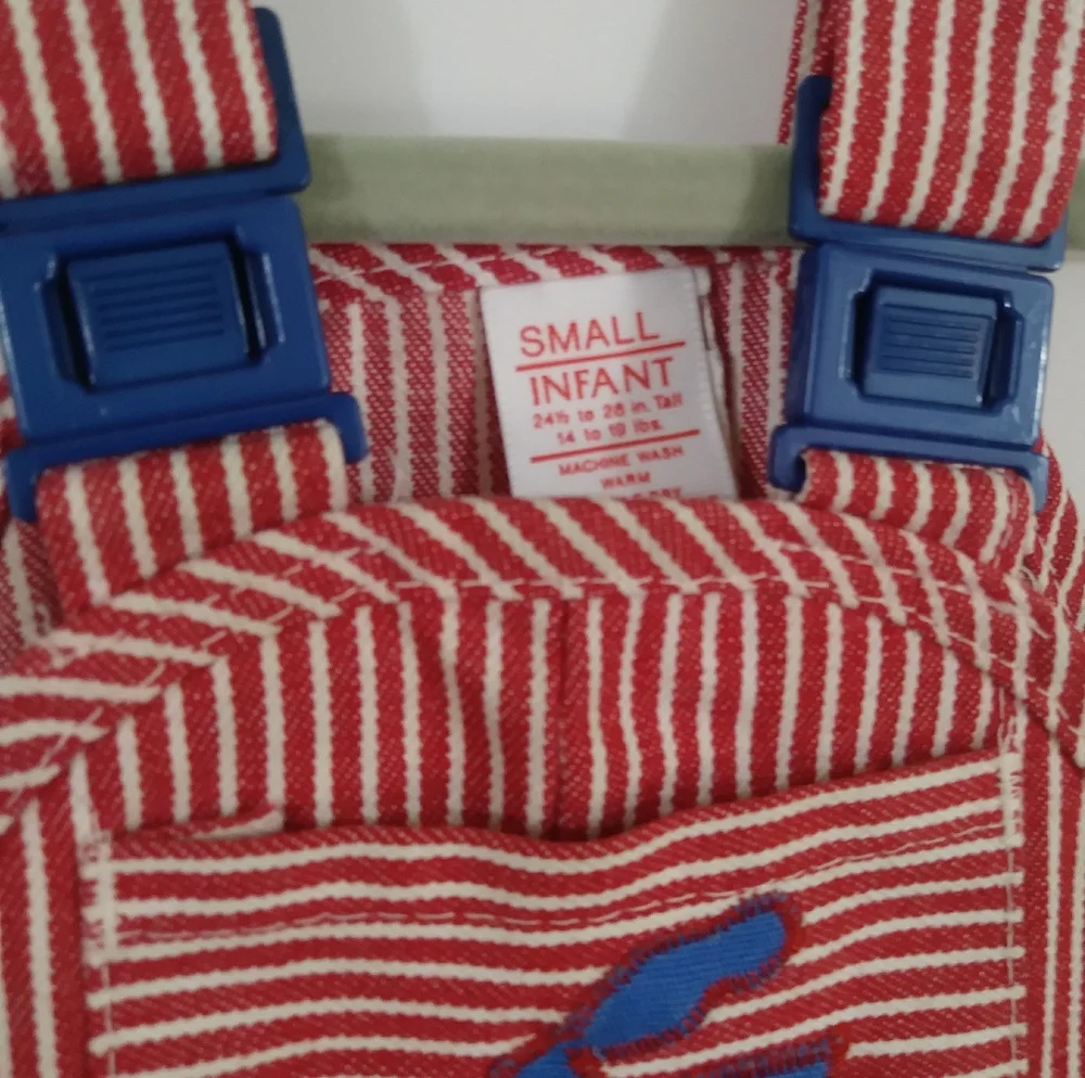 Sears Vintage Infant Pinstripe Railroad Train Jumper Bib Conductor Overalls - Picture 3 of 13